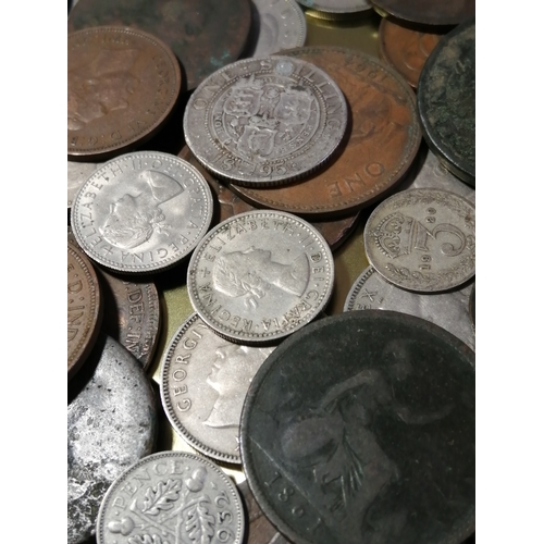 39A - Large tin of mixed coinage (silver noted)