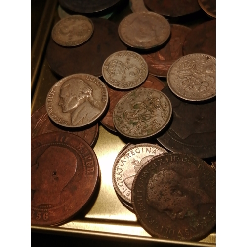 39A - Large tin of mixed coinage (silver noted)