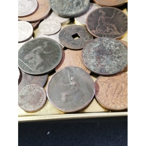 39A - Large tin of mixed coinage (silver noted)