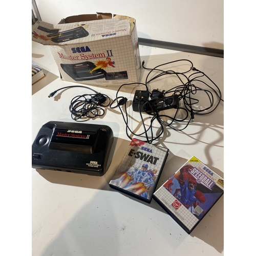 70 - Sega Master System II console with E-swat & Speedball game with original box
