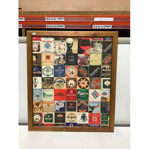 404 - Beer mat display wall art incl Carlsberg, Becks ,Stella Artois etc