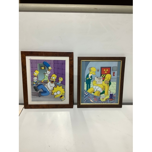 409 - 2x The Simpsons framed prints