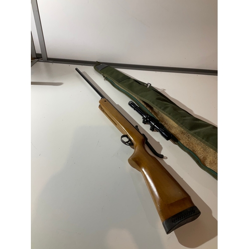 240 - BSA meteor air rifle with scope & case - in need of restoration