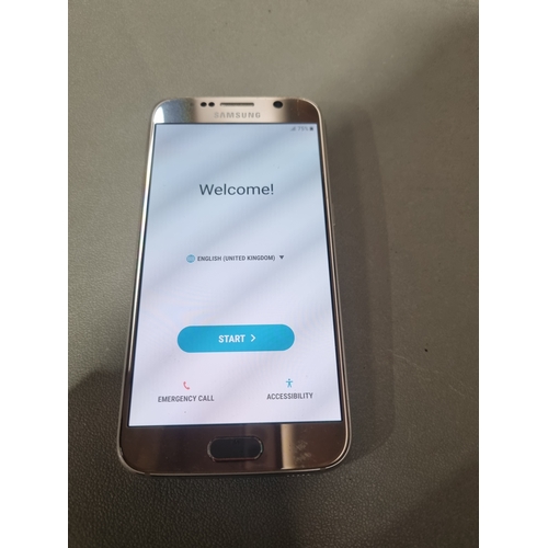 494 - Gold Samsung s6 reset ready for use