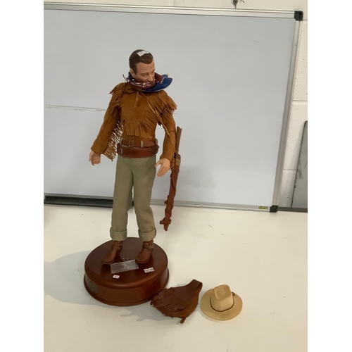 69A - Franklin Mint talking John Wayne figure with plinth & accessories