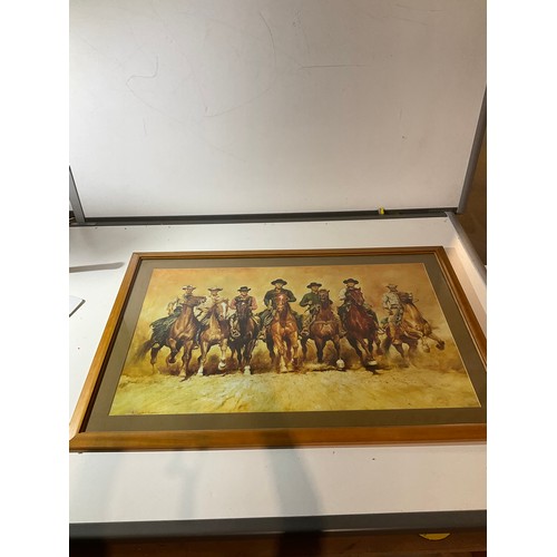 139A - Magnificent seven framed picture signed by Renato Casaro