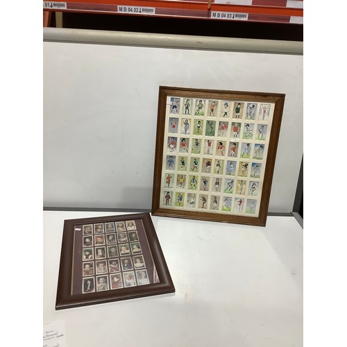 100 - framed and glazed cigarette card collection of the kings and queens of England and world of sport fa... 