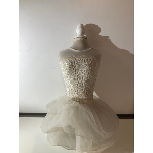 110 - female Manakin torso  with lace bodice with pearls and tulle  skirt