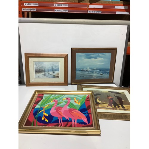 133A - Framed and glazed oil paining of a sea scape signed Bailey, Framed and glazed print of Jack Vettrian... 