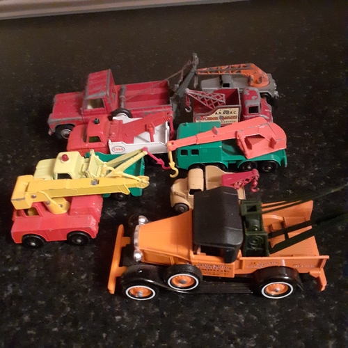 3 - Quantity of diecast recovery pick up trucks.  Matchbox, Corgi etc