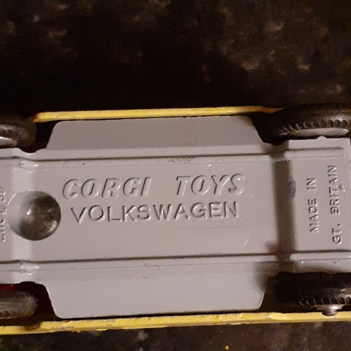 6 - 2 corgi diecast. Volkswagon and cherry picker.