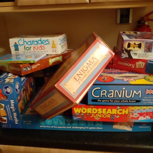 9 - Quantity of board games including cranium, enigma, countdown and more