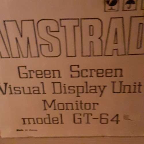 11 - Amstrad CPC 464 Green screen display monitor GT64, boxed. Working