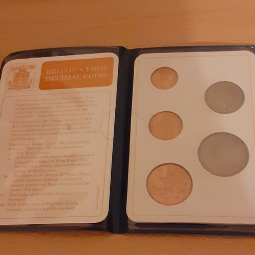 14 - Britain's first decimal coins collectors pack.