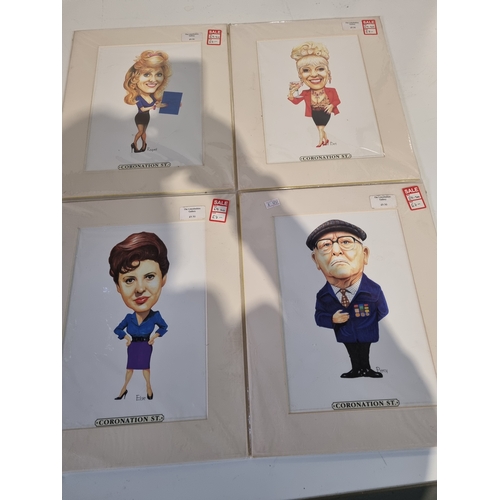 255A - Set of 4 caricatures prints of coronation Street characters