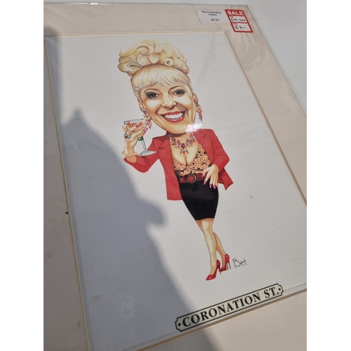 255A - Set of 4 caricatures prints of coronation Street characters