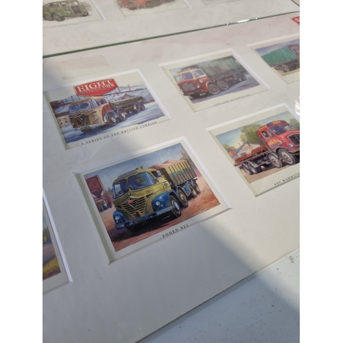 495 - Set of 3 old truck and bus prints