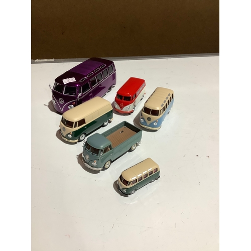 50 - Quantity of VW die cast vans - 1/16 & smaller scale