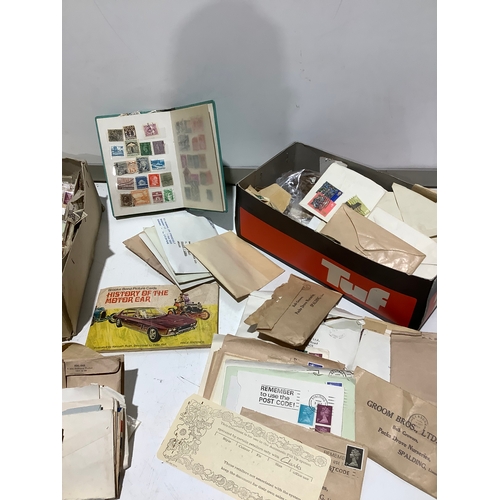 56 - Very large collection of Stamps - 2 shoes boxes with envelopes full of stamps from all over the worl... 