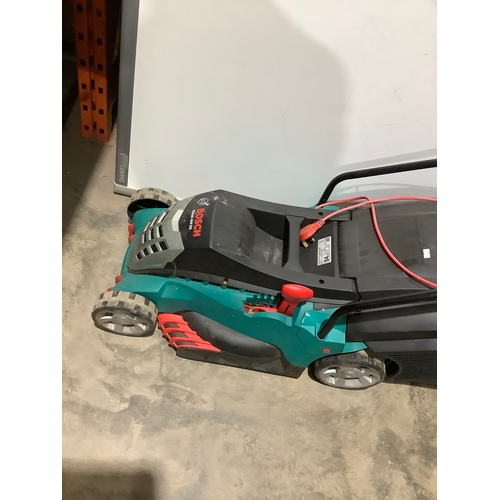 144 - Bosch lawnmower with rear basket