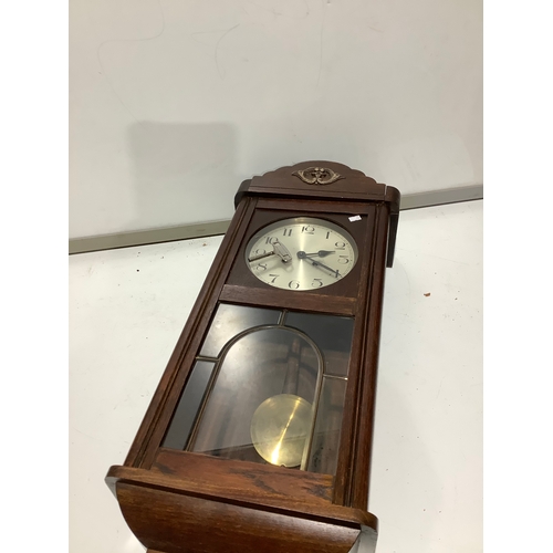 257 - Vintage wall chiming clock with key