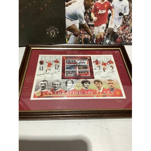 365 - 3x Manchester United Pictures- 100 years of Manchester united Limited edition picture, Old Trafford ... 