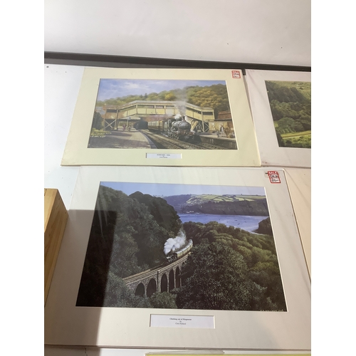 241A - 5x train locomotive prints inc Wolverhampton Low Level mid 1950s, climbing out of Kingswear & Sir Ni... 