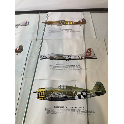 376A - Hawker hurricane MK1, Boring B17G Flying Fortress, Republic P470 Thunderbolt, Bristol FIIBB Fighter,... 