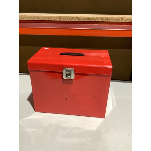 241 - Red metal storage box