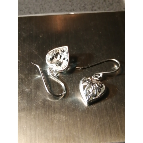 23A - Silver earrings with heart shape 2.61 grams