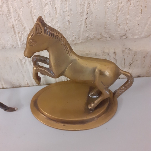 3 - Collection of metal and brass horse figures. 5 in total. Some interesting and unusual pieces