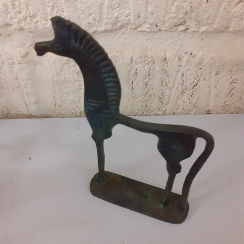 3 - Collection of metal and brass horse figures. 5 in total. Some interesting and unusual pieces