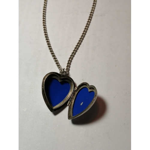 22A - Silver necklace with heart shaped locket 7.58 grams