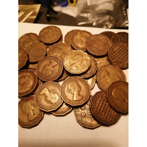 30A - Bag of 30 brass threepenny bits