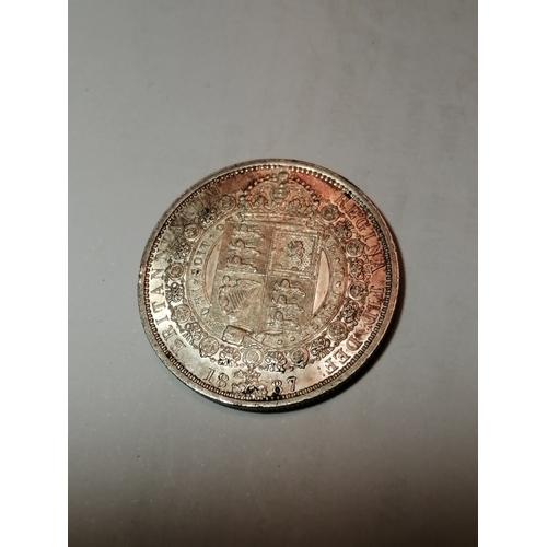 37A - 1887 Victorian halfcrown in extremely fine condition