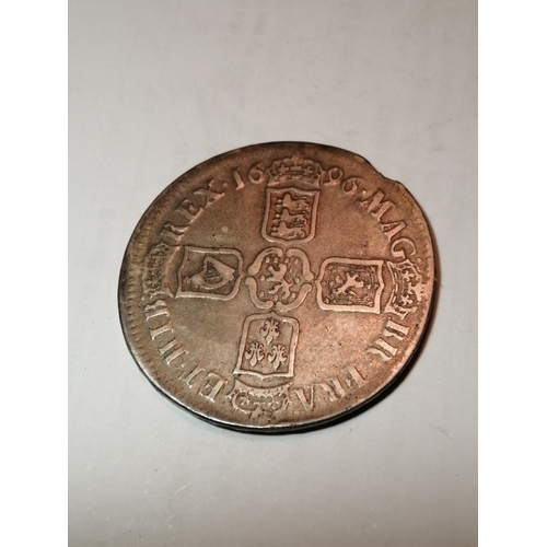 39A - 1696 William III crown in near very fine condition