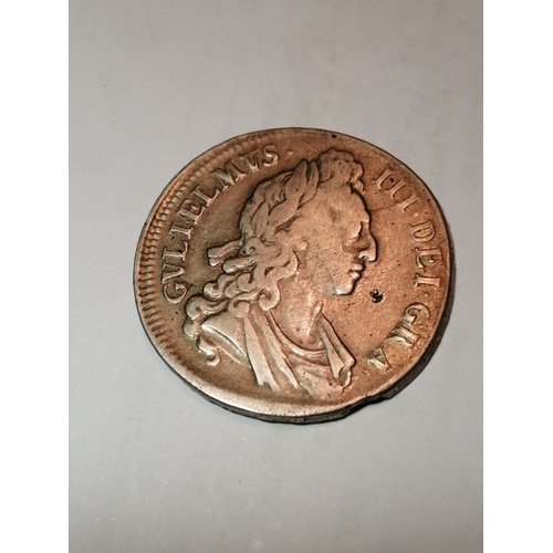 39A - 1696 William III crown in near very fine condition