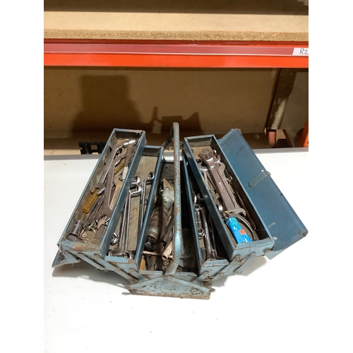 91 - Metal cantilever toolbox full of contents