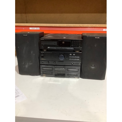 206 - Kenwood AX-33 hifi stack with CD player & speakers - untested