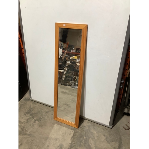 324 - Pine framed mirror - 1.2m x 35cm