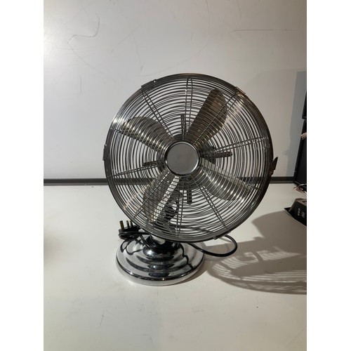 154 - Silver metal table fan