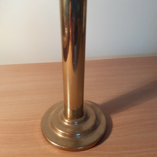 4 - Brass poker in holder. Approx 27cm