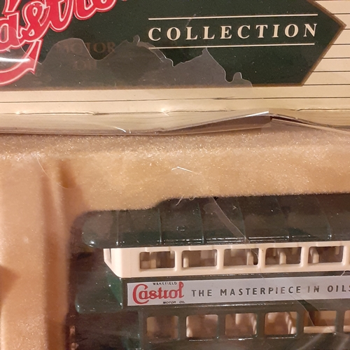 2 - Castrol days gone, diecast bus and truck. Boxed (box has some damage) Vehicles are unused condition