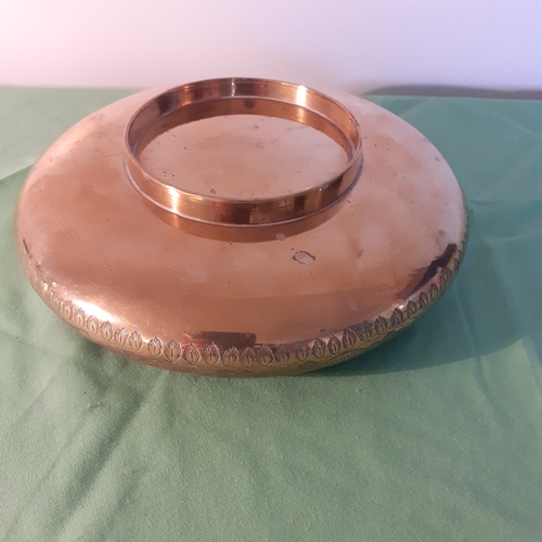 30 - Brass dish, Indian engraved style