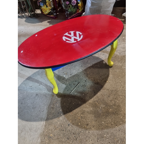 278A - Hand painted table with vw sign