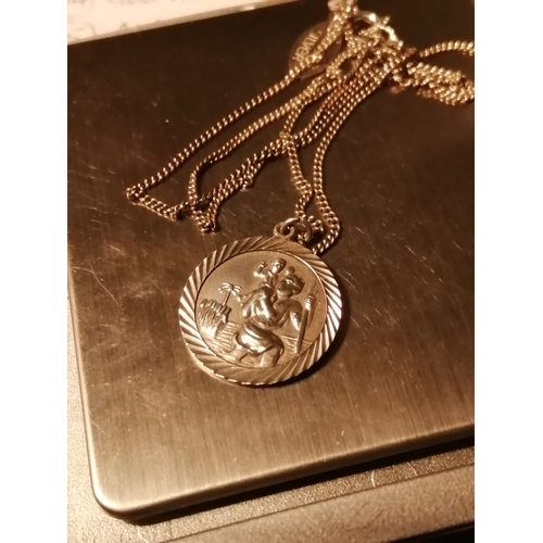 22A - Silver necklace with St Christopher pendant 5.0 grams