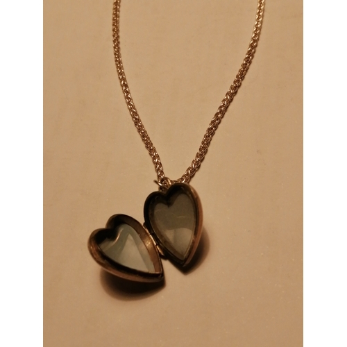 24A - Silver necklace with heart shaped locket 7.57 grams