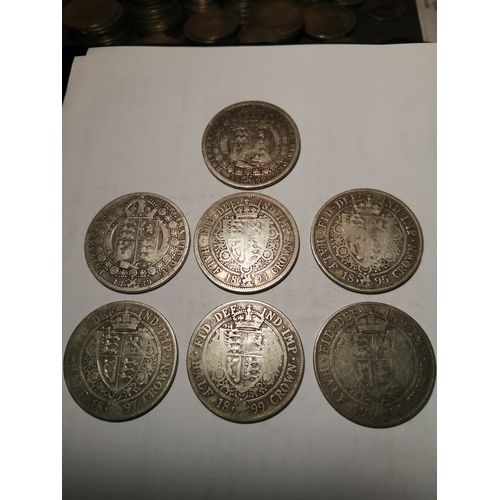 37A - 7 Victorian halfcrowns dated : 1888,89,93,95,97,99 and 1900