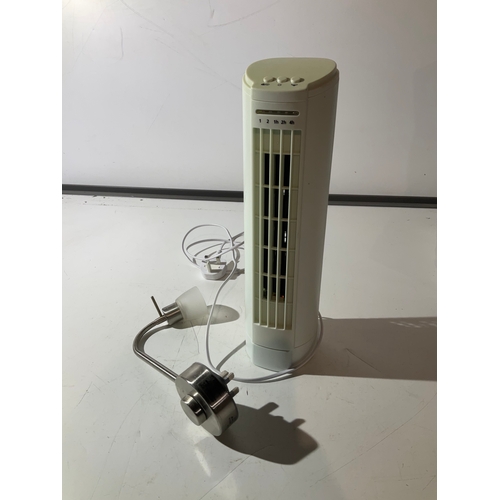 359 - Plug in light fitting and mini tower fan