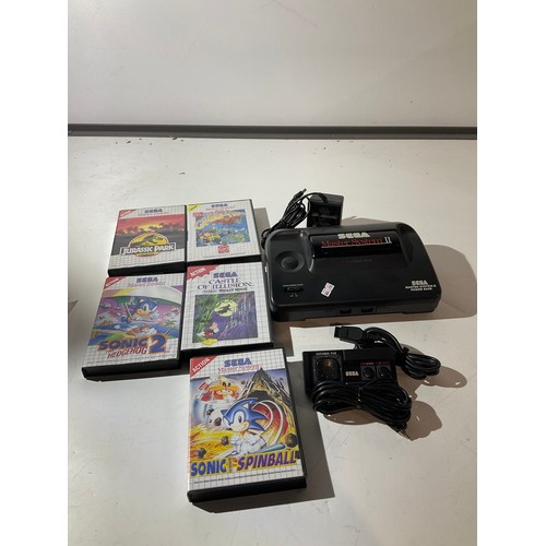 115 - Sega Master System II power base and 5 games